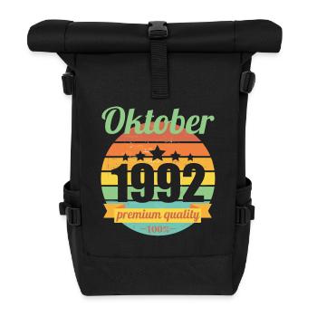 Geboren Oktober 1992 30 Jahre 30er 30.Geburtstag - Rolltop Rucksack - Schwarz - Vorne