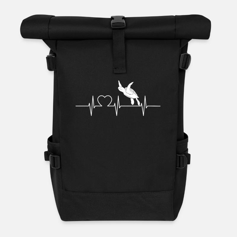 Schildkröte Turtle Tierschützer Meeresschildkröte - Rolltop Rucksack - Schwarz