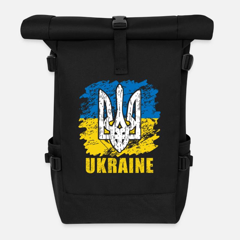 Ukraine - Sac à dos roll top - noir