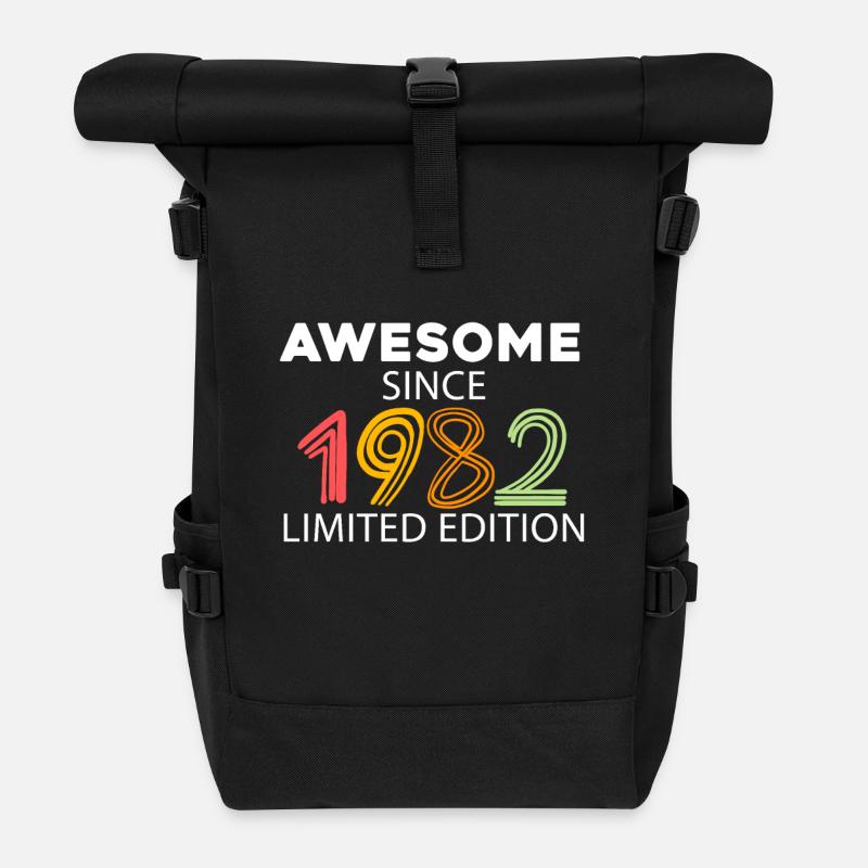 Fantastisch seit 1982 - Jahrgang 1982 - Rolltop Rucksack - Schwarz