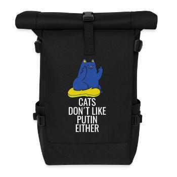 Ukraine Katzen mögen Putin auch nicht - Rolltop Rucksack - Schwarz - Vorne