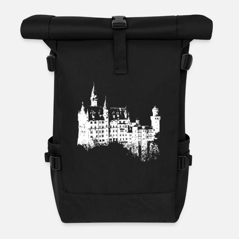 Neuschwanstein Deutschland Bayern I Love Germany - Rolltop Rucksack - Schwarz
