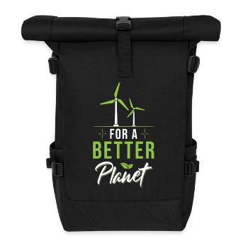 Windrad Spruch - Rolltop Rucksack - Schwarz - Vorne