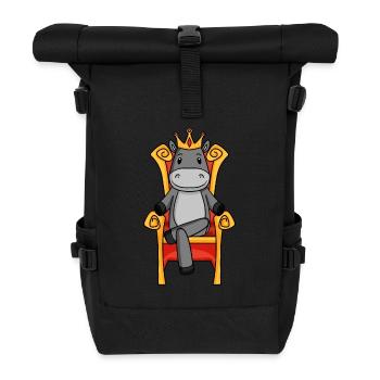 King Donkey - Throne Queen Ruler - Roll Top Backpack - black - Front