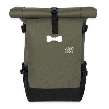 Junggesellenabschied Party Crew - Rolltop Rucksack - Olive/Schwarz - Vorne