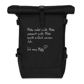 Ich mag Mate - Rolltop Rucksack - Schwarz - Vorne