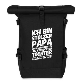 Stolzer Papa & Tochter Vatertag - Rolltop Rucksack - Schwarz - Vorne