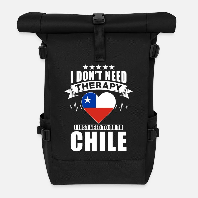 Chile I do not need Therapy - Rolltop Rucksack - Schwarz