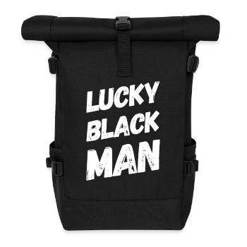 lucky black man - Roll Top Backpack - black - Front