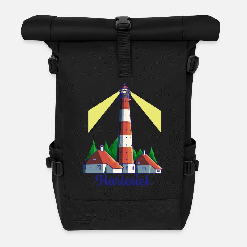 Leuchtturm - Nordseebad Harlesiel - Rolltop Rucksack - Schwarz