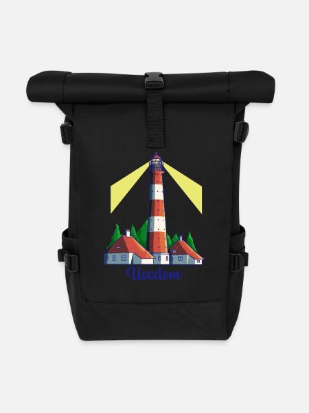 Leuchtturm - Insel Usedom - Rolltop Rucksack - Schwarz