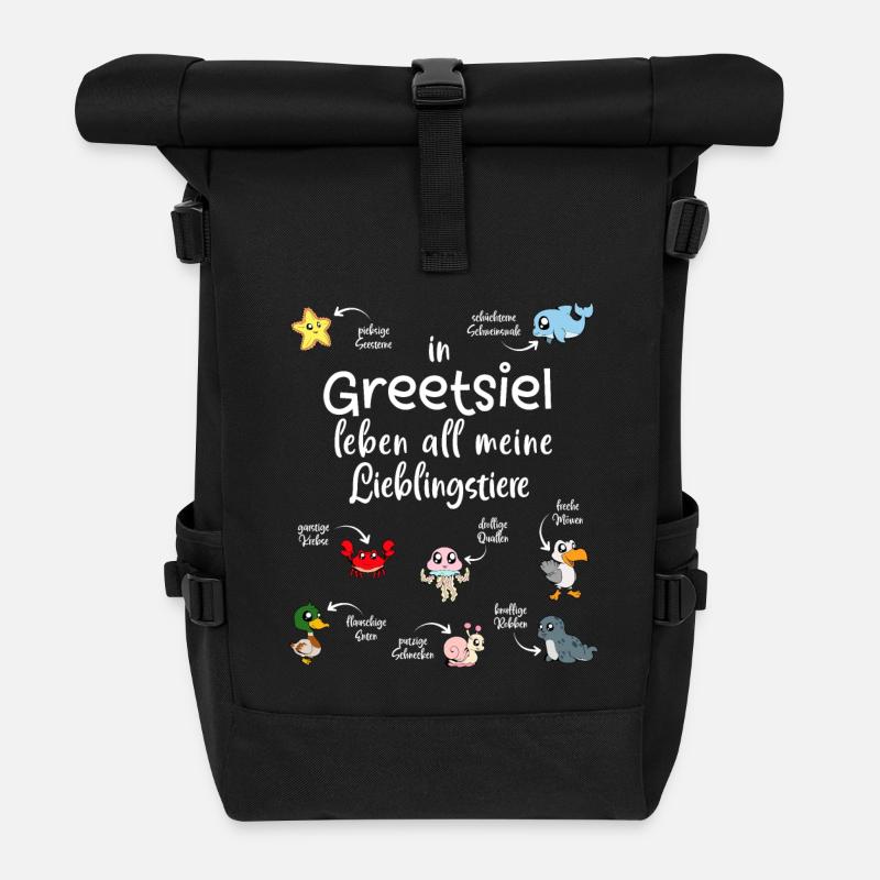Meine Lieblingstiere in Greetsiel - Rolltop Rucksack - Schwarz
