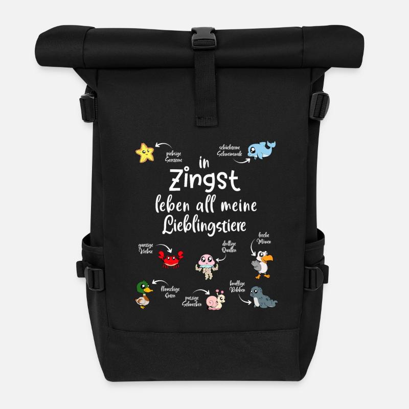 Meine Lieblingstiere in Zingst - Rolltop Rucksack - Schwarz