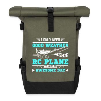 RC Plane journée géniale - Sac à dos roll top - olive/noir - Devant