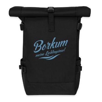 Meine Lieblingsinsel Borkum - Rolltop Rucksack - Schwarz - Vorne