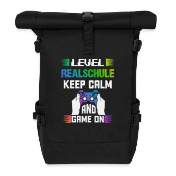 Level REALSCHULE keep calm and game on - Rolltop Rucksack - Schwarz - Vorne