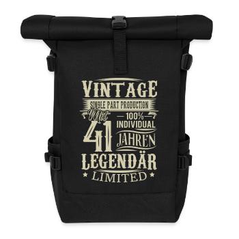 41. Geburtstag Vintage Legendär - Rolltop Rucksack - Schwarz - Vorne