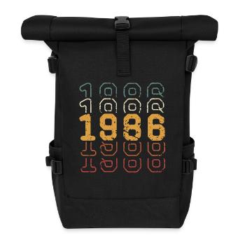 1986 - Sac à dos roll top - noir - Devant