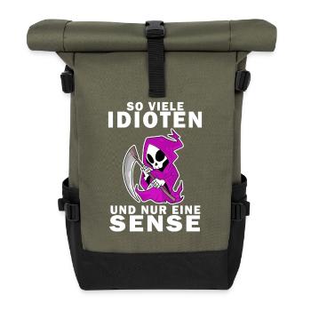 Sensenmann Dame - Rolltop Rucksack - Olive/Schwarz - Vorne