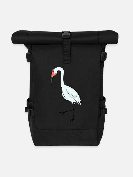 Oiseaux migrateurs Grue Oiseau - Sac à dos roll top - noir