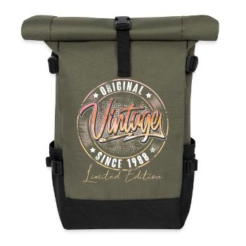 1988 Year of birth Birthday Vintage - Roll Top Backpack - olive/black - Front