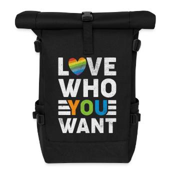 Pride Statement | Love Is Love - Rolltop Rucksack - Schwarz - Vorne