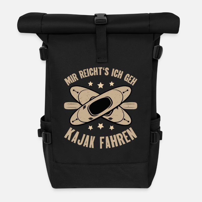 Kajak Kajakfahren - Rolltop Rucksack - Schwarz