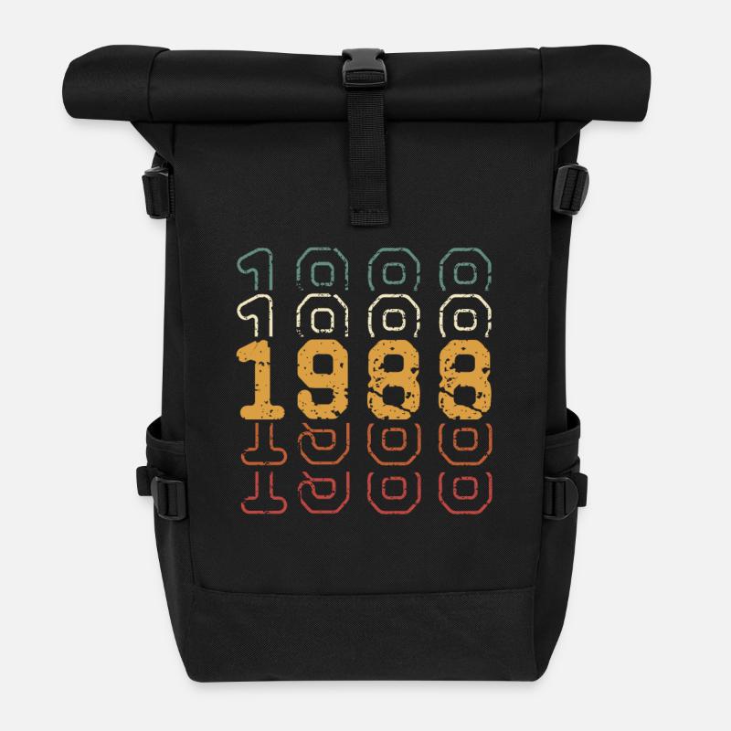 1988 - Sac à dos roll top - noir