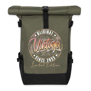 2003 Year of birth Birthday Vintage - Roll Top Backpack - olive/black - Front