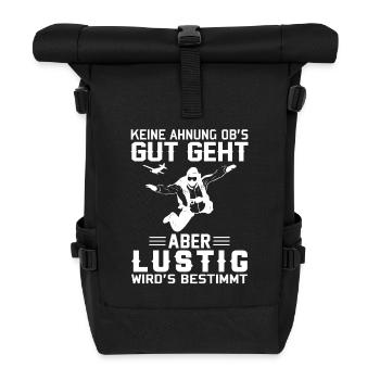 Skydiving | Fallsschirmsprung | Skydiving Humor - Rolltop Rucksack - Schwarz - Vorne