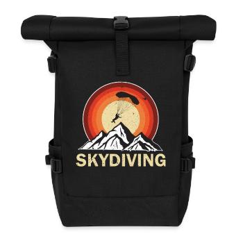 Skydiving | Retro Adventure - Rolltop Rucksack - Schwarz - Vorne