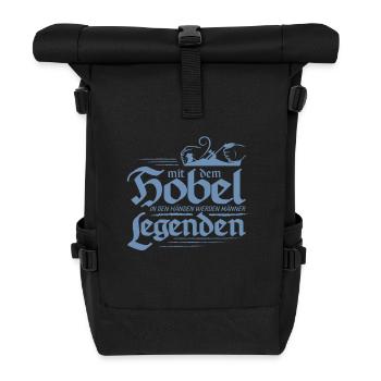 Schreiner mit dem Hobel in den Händen - Rolltop Rucksack - Schwarz - Vorne