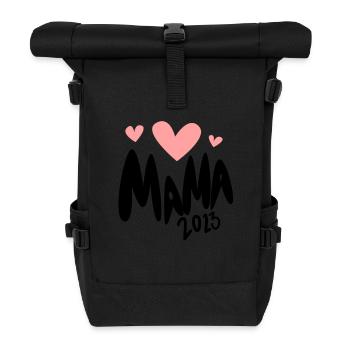 Mama 2023 loading - Werdende Mutter 2023 - Rolltop Rucksack - Schwarz - Vorne