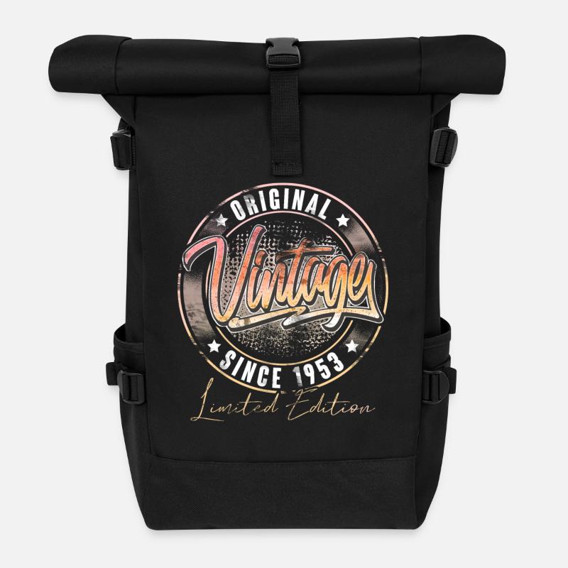 1953 Geburtsjahr Geburtstag Vintage - Rolltop Rucksack - Schwarz