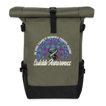 Prévention du suicide Nous portons du violet turquoise - Sac à dos roll top - olive/noir - Devant
