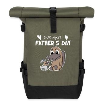 Cadeau de fête des pères - Notre première fête des pères - Sac à dos roll top - olive/noir - Devant