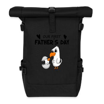 Cadeau de fête des pères - Notre première fête des pères - Sac à dos roll top - noir - Devant