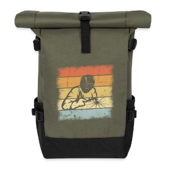 Welder Design - Roll Top Backpack - olive/black - Front