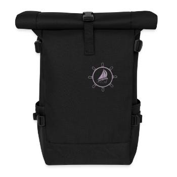 Sailing Sailor Sailboat Pocket Design - Roll Top Backpack - black - Front