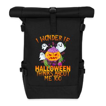 Halloween Denkt Auch An Mich Kürbis - Rolltop Rucksack - Schwarz - Vorne