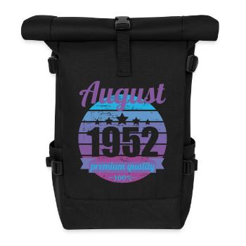 Born August 1952 70 years 70s 70th birthday - Roll Top Backpack - black - Front