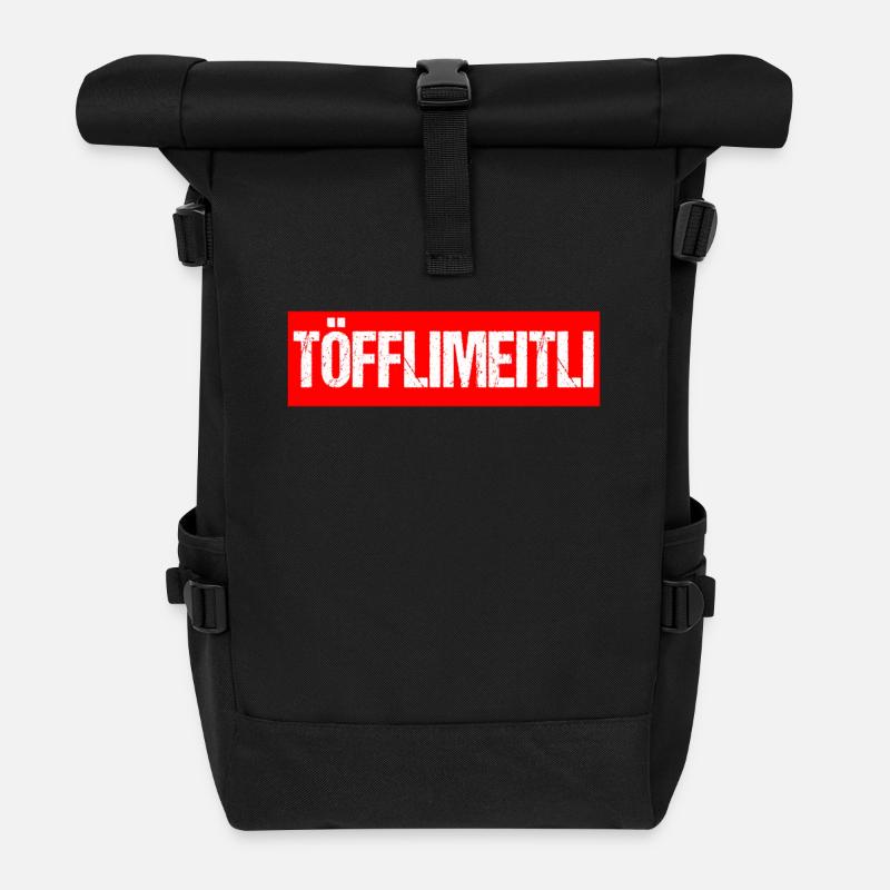 Töfflimeitl - Rolltop Rucksack - Schwarz