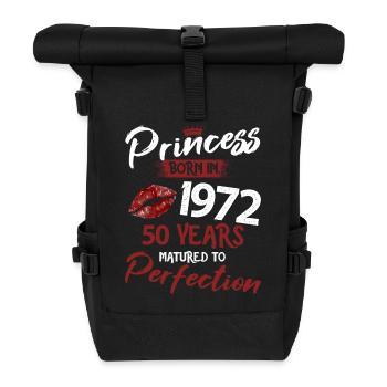 50th birthday 50 years of perfection Princess 1972 - Roll Top Backpack - black - Front