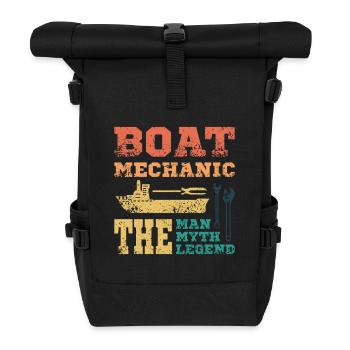 Boat mechanic the man the myth the legend - Roll Top Backpack - black - Front