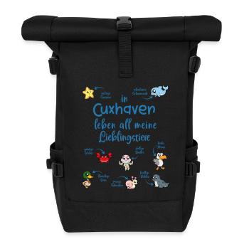 Meine Lieblingstiere in Cuxhaven - Rolltop Rucksack - Schwarz - Vorne
