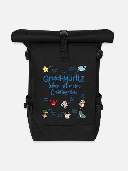 Meine Lieblingstiere in Graal-Müritz - Rolltop Rucksack - Schwarz