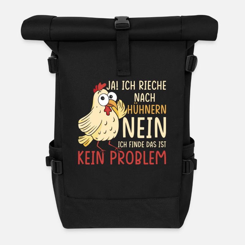Huhn Hühner Geschenk Lustiges Huhn Spruch - Rolltop Rucksack - Schwarz