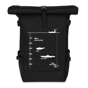 Mein Lengköder - weiss - Rolltop Rucksack - Schwarz - Vorne