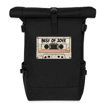 Best of 2015 Kasette Retro Tape - Rolltop Rucksack - Schwarz - Vorne