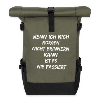 Junggesellenabschied Saufspruch Party - Rolltop Rucksack - Olive/Schwarz - Vorne
